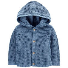 Кардиган для мальчика синий с капюшоном Carter's 6M