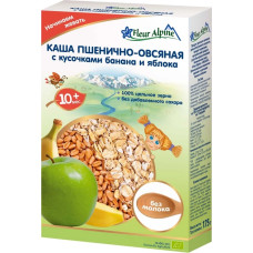 Каша без молока Fleur Alpine Пшенично-овсяная с кусочками банана и яблока
