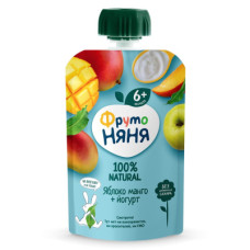 Пюре 90г 1 Gualapack,Фруто Няня Ябл и манго с йогурт 