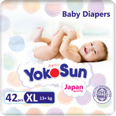 Подгузники Yokosun  XL 13кг,42 шт
